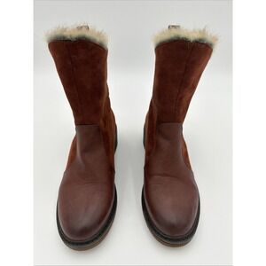 Patrizia Women's Saige Bootie Brown Shearling Pull on Size 6 EUC